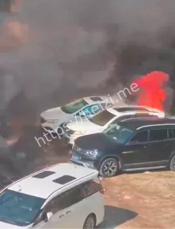 华为新能源车停车场火灾